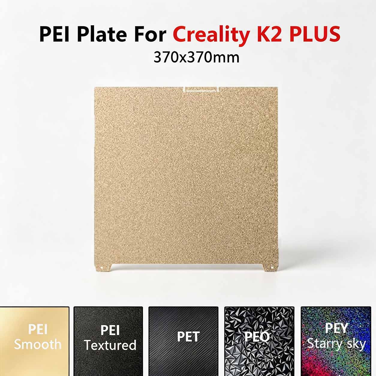 Aluminium Profile 2020 - 370x370mm 블랙 무광 PEI 빌드 플레이트,