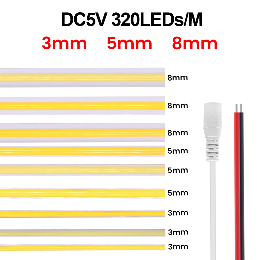 3MM 5MM 8MM COB 스트립 5V 12V 320 - Linear Rod 8Mm 리뷰 및 가격