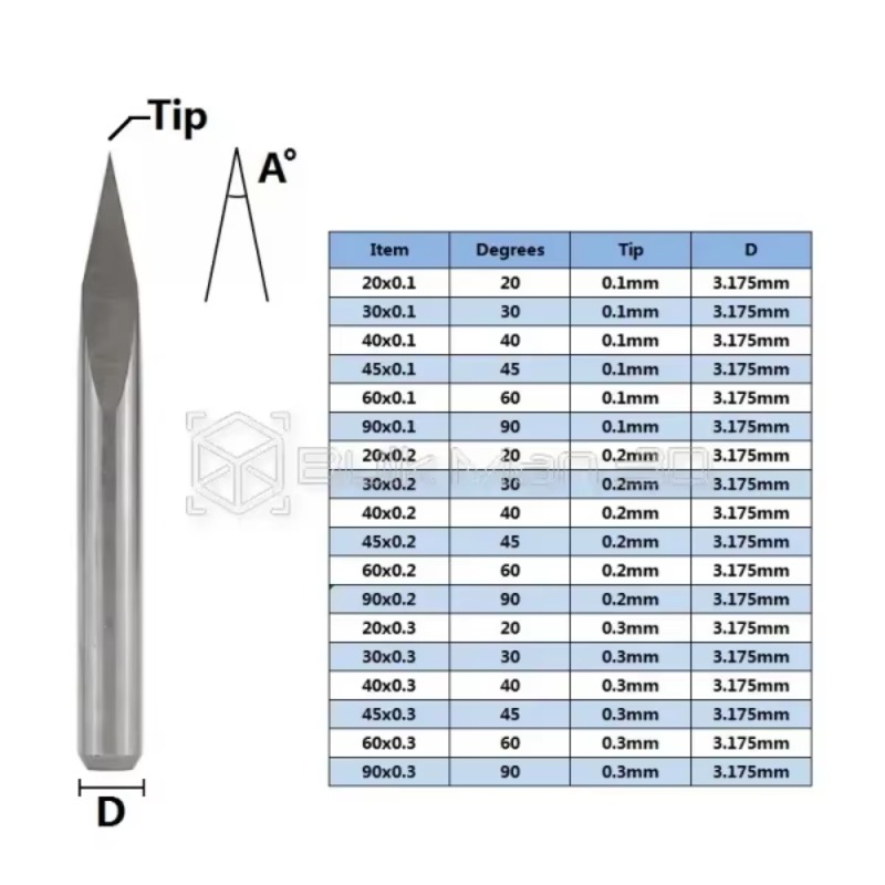 CNC 컴퓨터 조각 기계용 팁 0.1-0.3mm가 있는 - Cnc Bits 리뷰 및 가격