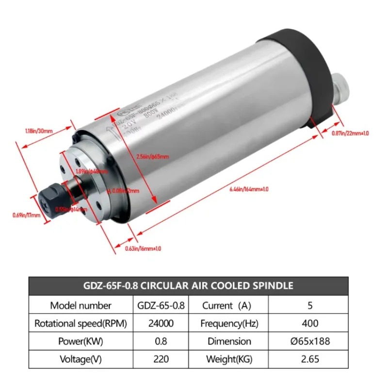 24000RPM 원형 수냉식 스핀들 모터, 800W,  - Spindle Motor 리뷰 및 가격