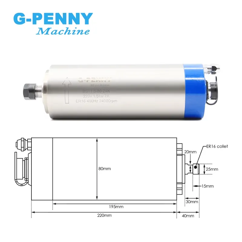 Gpenny 1.5kw ER16 D80mm 수냉식 스핀 - Spindle Motor 리뷰 및 가격